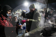 Migrants at Bruzgi Transport and Logistics Centre on Belarus-Poland border