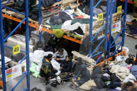 Migrants at Bruzgi Transport and Logistics Centre on Belarus-Poland border