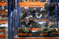 Migrants at Bruzgi Transport and Logistics Centre on Belarus-Poland border