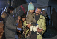 Migrants at Bruzgi Transport and Logistics Centre on Belarus-Poland border