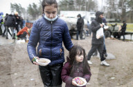 Migrants on Belarusian-Polish Border
