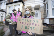 Renter activists block London eviction as end of Covid protections takes toll. Exclusive: bailiffs turned away in Abbey Wood as figures show rise in no-fault eviction notices in England