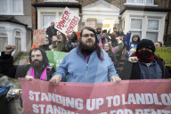 Renter activists block London eviction as end of Covid protections takes toll. Exclusive: bailiffs turned away in Abbey Wood as figures show rise in no-fault eviction notices in England