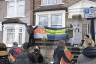 Renter activists block London eviction as end of Covid protections takes toll. Exclusive: bailiffs turned away in Abbey Wood as figures show rise in no-fault eviction notices in England