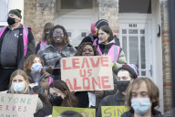 Renter activists block London eviction as end of Covid protections takes toll. Exclusive: bailiffs turned away in Abbey Wood as figures show rise in no-fault eviction notices in England
