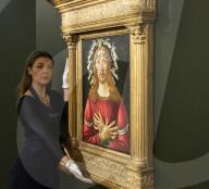 Sandro Botticelli's Man of Sorrows on view at 
at Sotheby's, London.
