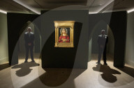 Sandro Botticelli's Man of Sorrows on view at 
at Sotheby's, London.