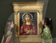 Sandro Botticelli's Man of Sorrows on view at 
at Sotheby's, London.