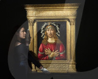 Sandro Botticelli's Man of Sorrows on view at 
at Sotheby's, London.