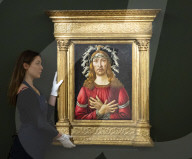 Sandro Botticelli's Man of Sorrows on view at 
at Sotheby's, London.