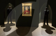 Sandro Botticelli's Man of Sorrows on view at 
at Sotheby's, London.