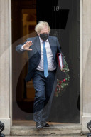 Boris Johnson departs No10 Downing Street for Prime Ministers Questions