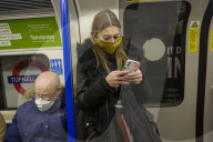 Masks on the tube after madatory wearing was reintroduced