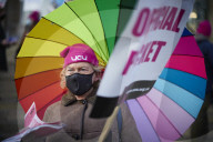 UK universities hit by strike action over pay and pensions. University College Union (UCU) picket line 