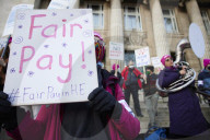 UK universities hit by strike action over pay and pensions. University College Union (UCU) picket line 