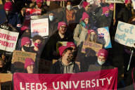 UK universities hit by strike action over pay and pensions. University College Union (UCU) picket line 
