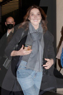 Carla Bruni leaving the grand opening of Bulgari Hotel in Paris