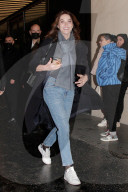 Carla Bruni leaving the grand opening of Bulgari Hotel in Paris