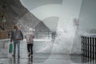 Folkestone is hit by 60mph winds and torrential rain, Storm Barra.