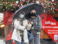 Christmas shoppers in face masks in London’s West End. 