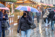 Christmas shoppers in face masks in London’s West End. 