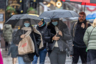 Christmas shoppers in face masks in London’s West End. 