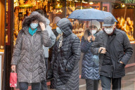 Christmas shoppers in face masks in London’s West End. 