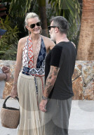 Laeticia Hallyday and Jalil Lespert seen leaving the Nikki Beach restaurant in St Barths