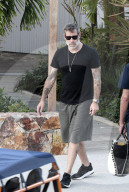 Laeticia Hallyday and Jalil Lespert seen leaving the Nikki Beach restaurant in St Barths