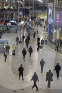Waterloo station today on the first day of new rules to work from home.