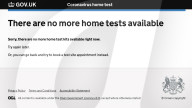 The NHS website has run out of lateral flow tests.