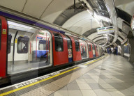Empty tube trains in London as people begin working from home again to combat the omicron variant.