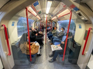 Empty tube trains in London as people begin working from home again to combat the omicron variant.