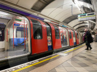 Empty tube trains in London as people begin working from home again to combat the omicron variant.