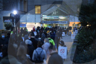 Queues before dawn at St Thomas's Hospital for the booster today.
