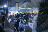 Queues before dawn at St Thomas's Hospital for the booster today.