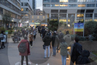 Queues before dawn at St Thomas's Hospital for the booster today.