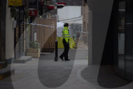Elephant and Castle. Murder scene in Hampton Street London SE1