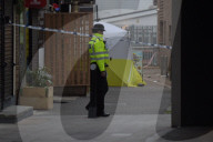 Elephant and Castle. Murder scene in Hampton Street London SE1