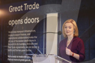 Foreign Secretary.Liz Truss in Madrid with José Manuel Albares