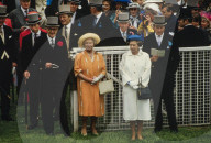 Queen Elizabeth II at the Derby Horse Race 1986