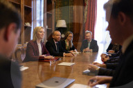 Foreign Secretary Liz Truss first meeting with her new EU team