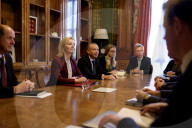Foreign Secretary Liz Truss first meeting with her new EU team