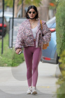 Lucy Hale is seen picking an ice coffee from Alfred Coffee in West Hollywood.