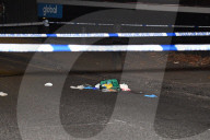 Scene of a brawl / stabbing outside Parkway Restaurant in Cricklewood.
