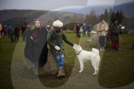 Winter solstice 2021 celebrations. Dawn at Castlerigg stone circle near Keswick, Cumbria.  Revellers in England and Ireland mark the shortest day of the year and official first day of winter.