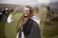 Winter solstice 2021 celebrations. Dawn at Castlerigg stone circle near Keswick, Cumbria.  Revellers in England and Ireland mark the shortest day of the year and official first day of winter.