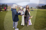 Winter solstice 2021 celebrations. Dawn at Castlerigg stone circle near Keswick, Cumbria.  Revellers in England and Ireland mark the shortest day of the year and official first day of winter.