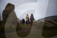Winter solstice 2021 celebrations. Dawn at Castlerigg stone circle near Keswick, Cumbria.  Revellers in England and Ireland mark the shortest day of the year and official first day of winter.