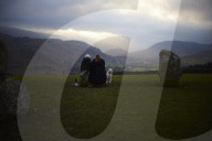 Winter solstice 2021 celebrations. Dawn at Castlerigg stone circle near Keswick, Cumbria.  Revellers in England and Ireland mark the shortest day of the year and official first day of winter.